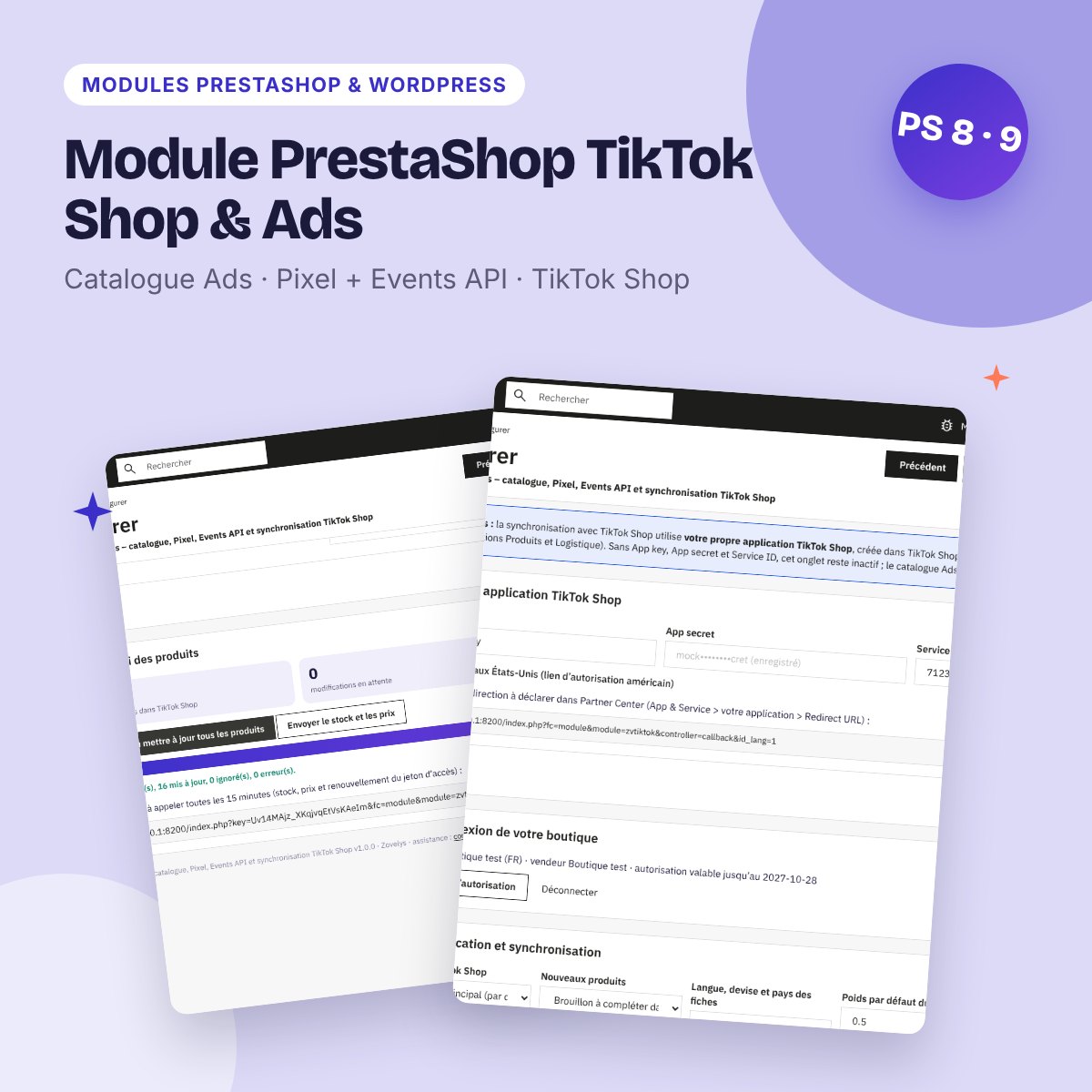 Module PrestaShop TikTok Shop & Ads – catalogue, Pixel, Events API, synchro
