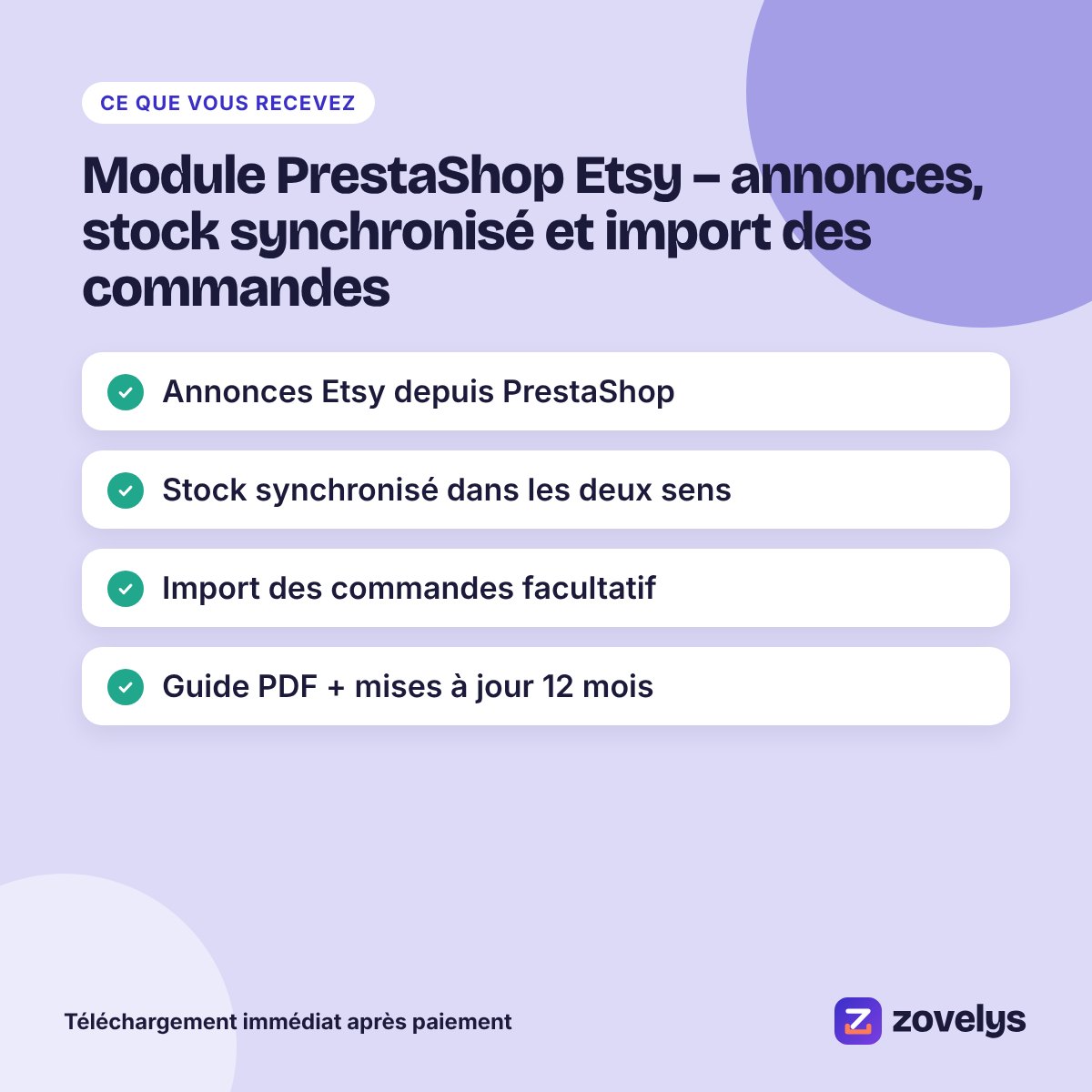 Module PrestaShop Etsy – annonces, stock synchronisé et import des commandes – aperçu 4