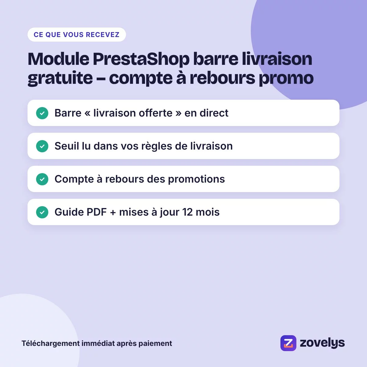 Module PrestaShop barre livraison gratuite – compte à rebours promo – aperçu 4