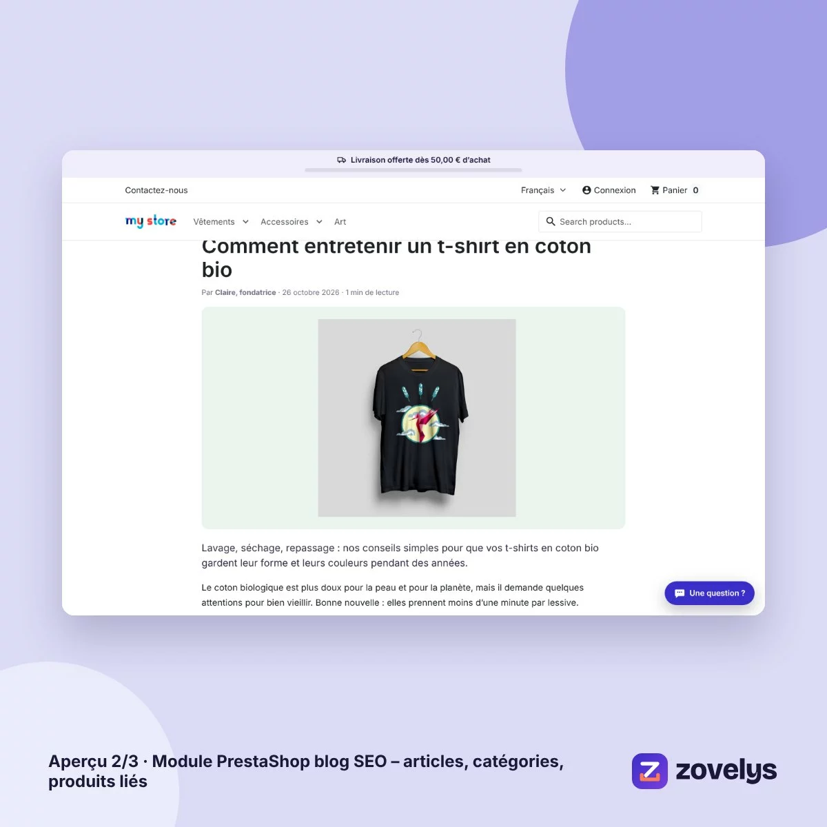 Module PrestaShop blog SEO – articles, catégories, produits liés – aperçu 2