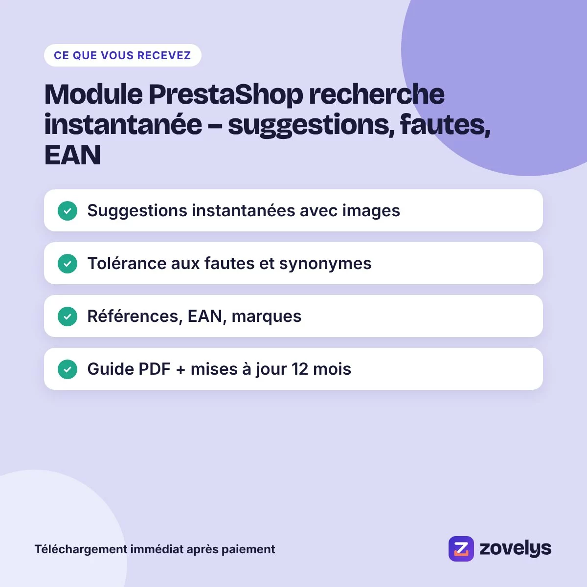 Module PrestaShop recherche instantanée – suggestions, fautes, EAN – aperçu 4