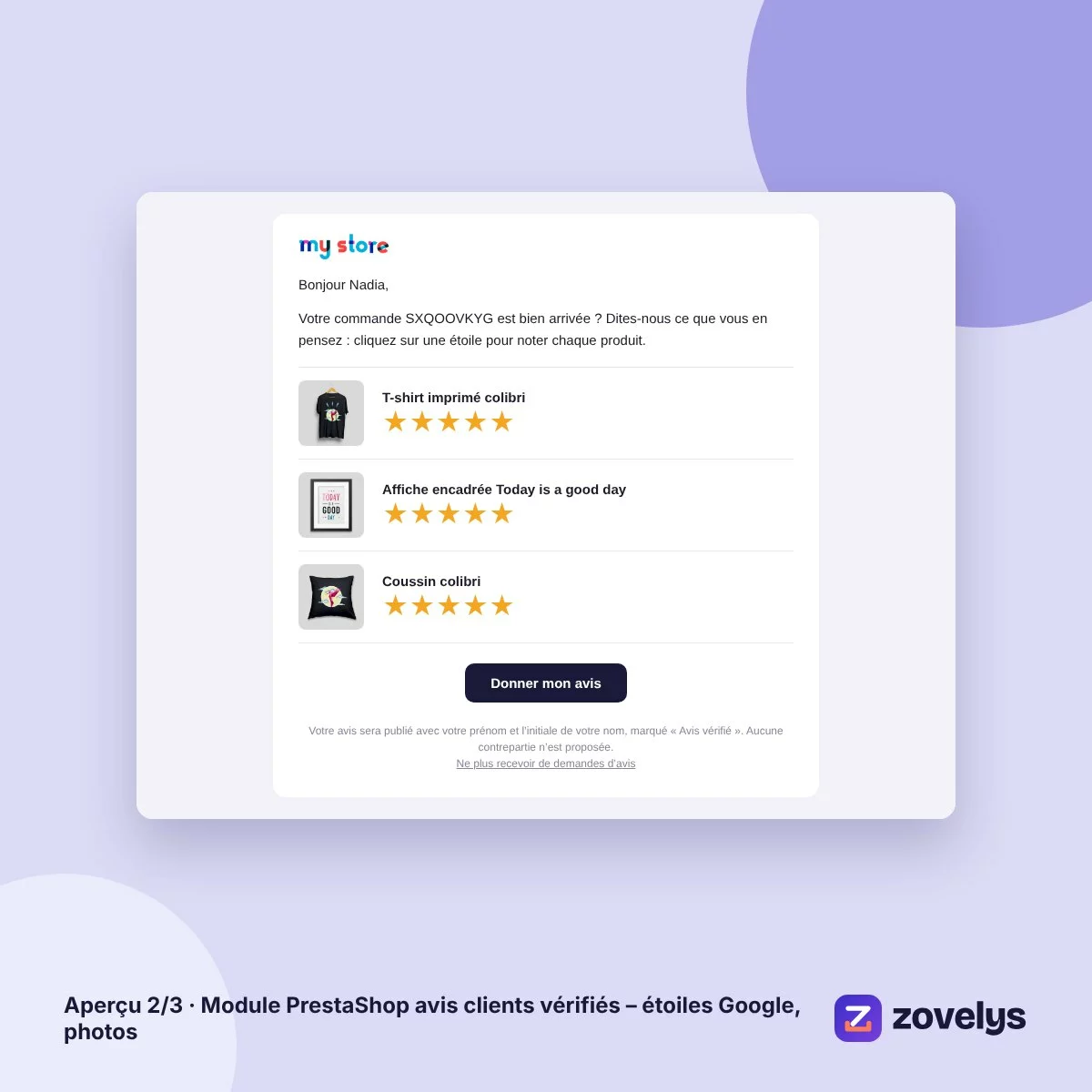 Module PrestaShop avis clients vérifiés – étoiles Google, photos – aperçu 2