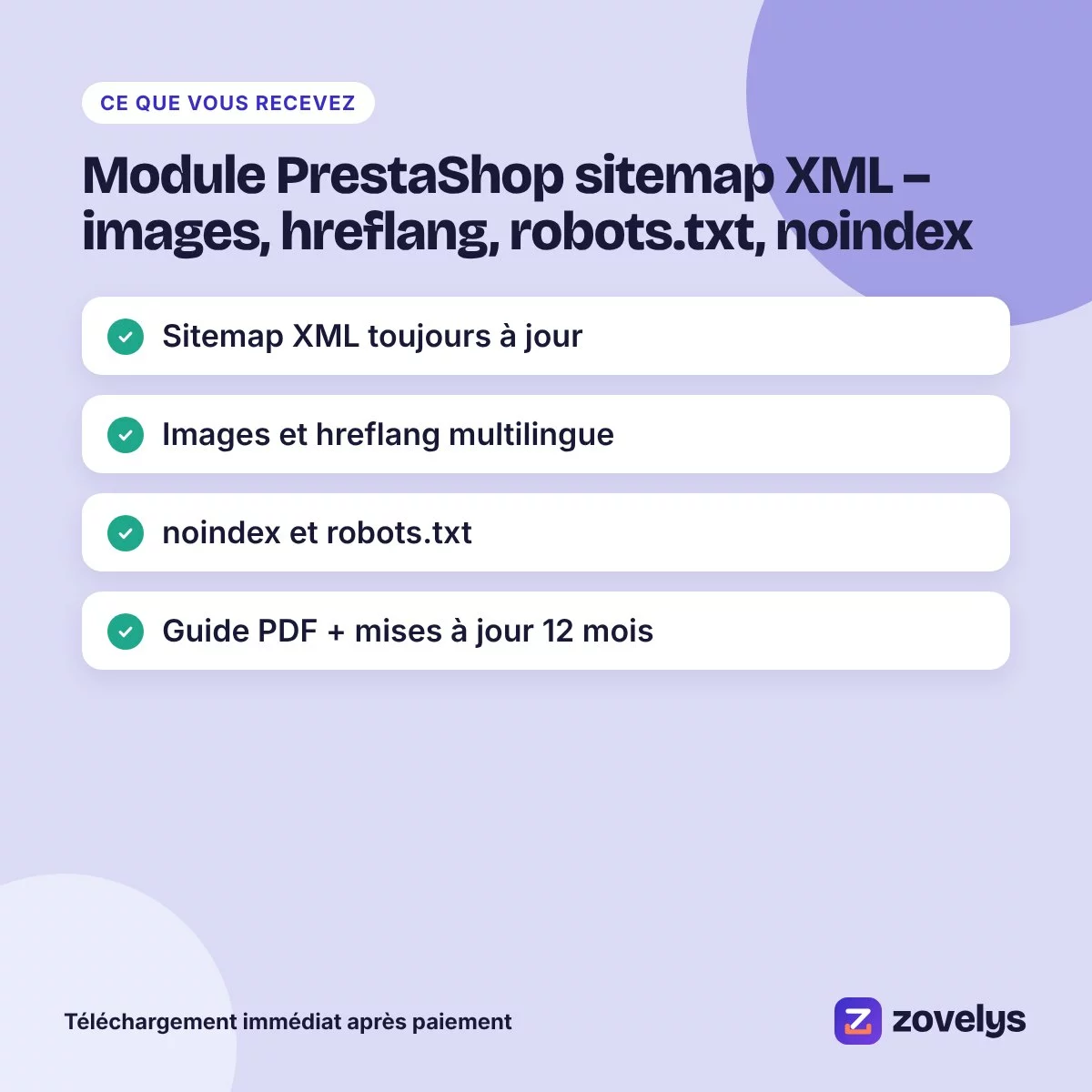 Module PrestaShop sitemap XML – images, hreflang, robots.txt, noindex – aperçu 4