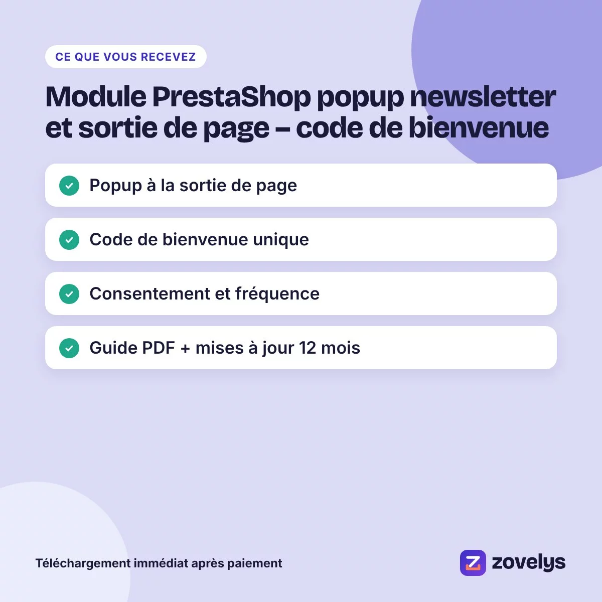 Module PrestaShop popup newsletter et sortie de page – code de bienvenue – aperçu 4