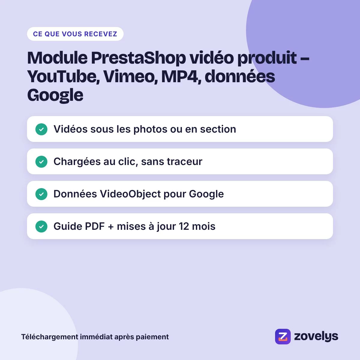 Module PrestaShop vidéo produit – YouTube, Vimeo, MP4, données Google – aperçu 4