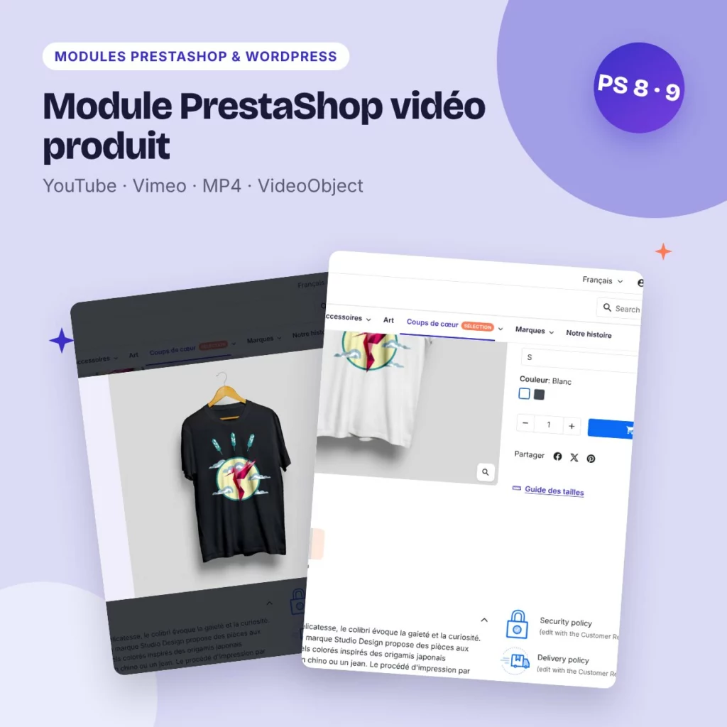 Module PrestaShop vidéo produit – YouTube, Vimeo, MP4, données Google