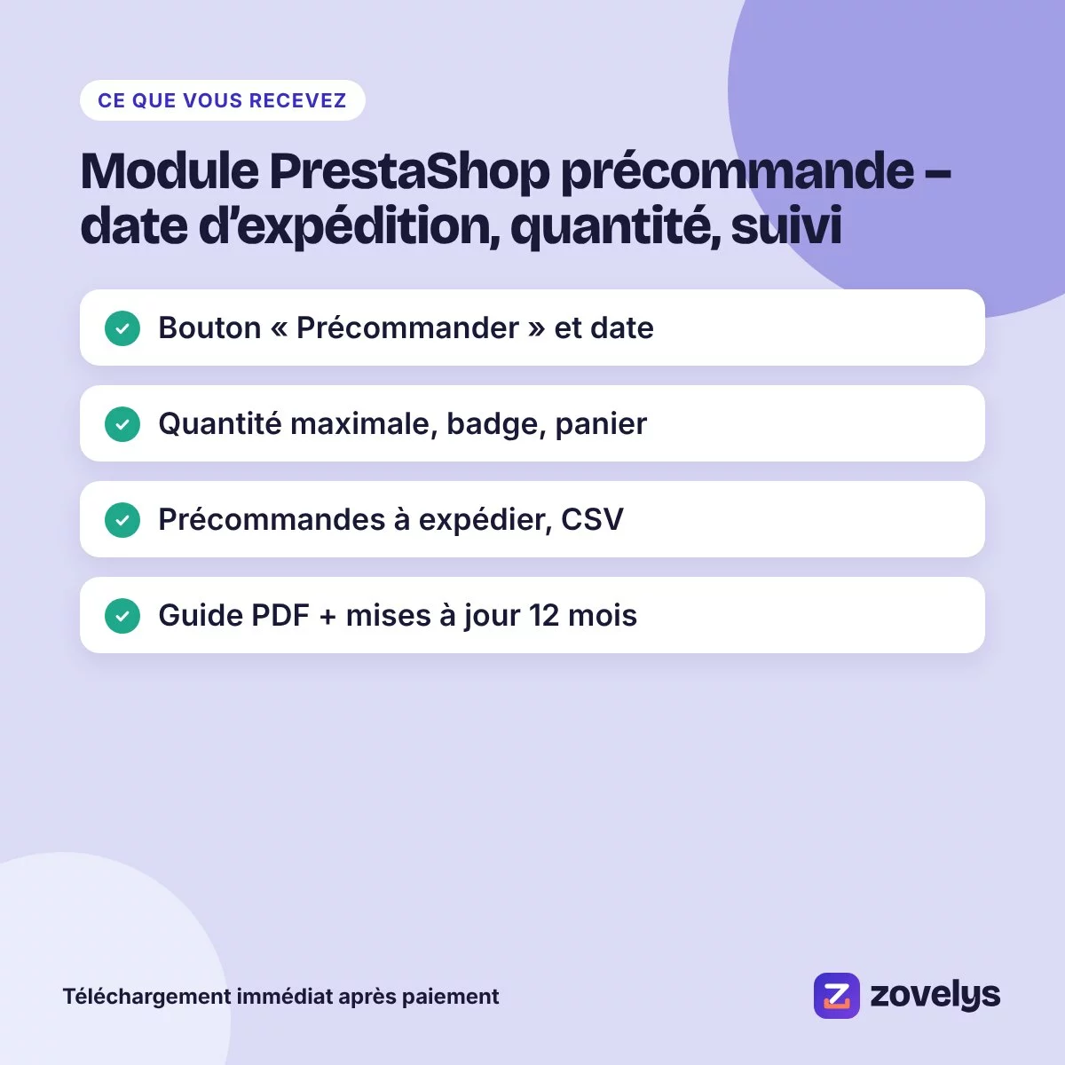 Module PrestaShop précommande – date d’expédition, quantité, suivi – aperçu 4