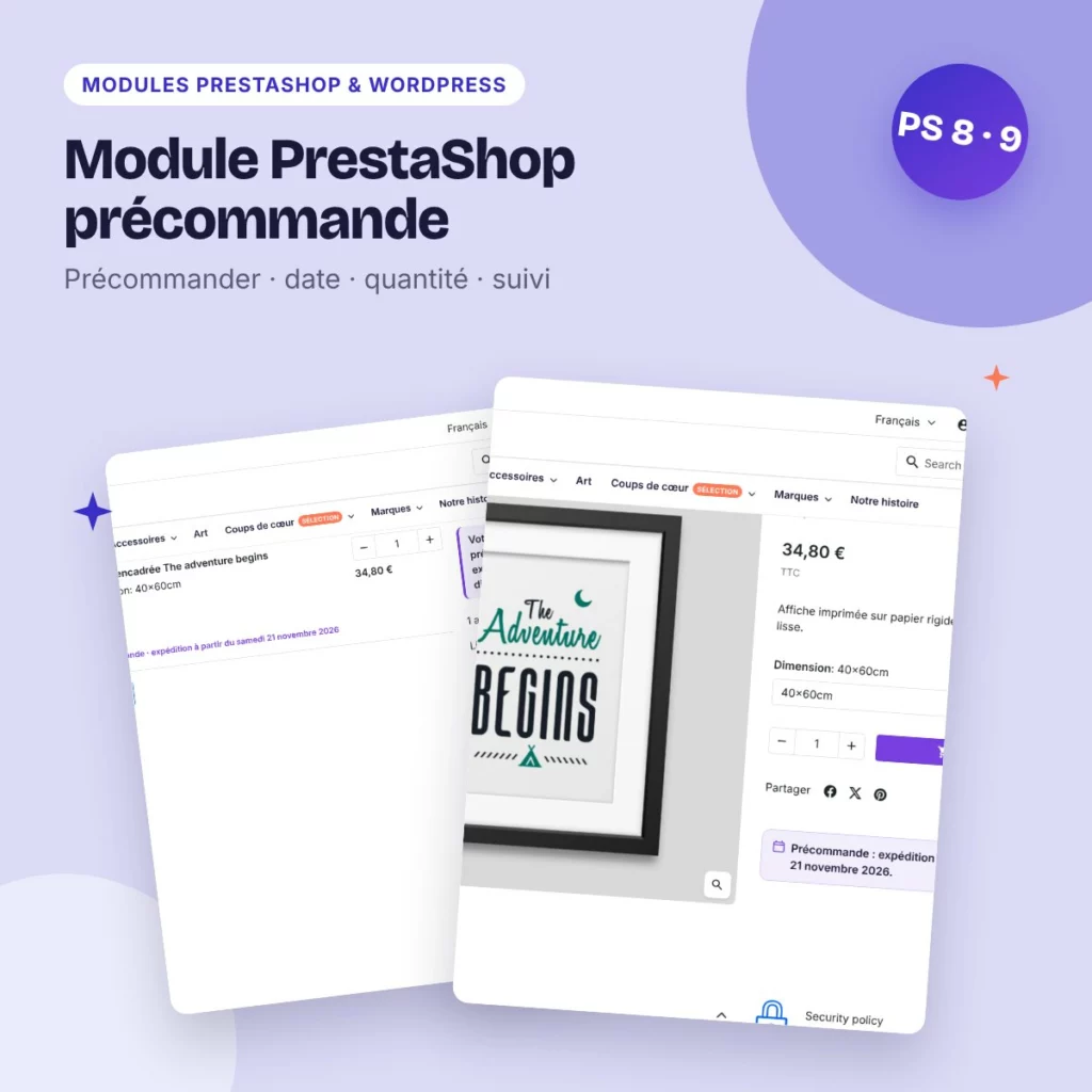 Module PrestaShop précommande – date d’expédition, quantité, suivi