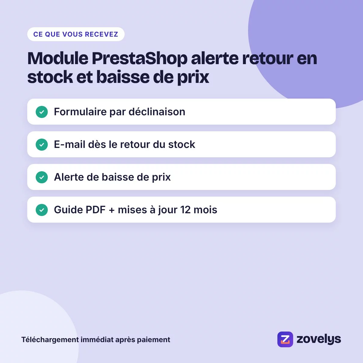 Module PrestaShop alerte retour en stock et baisse de prix – aperçu 4