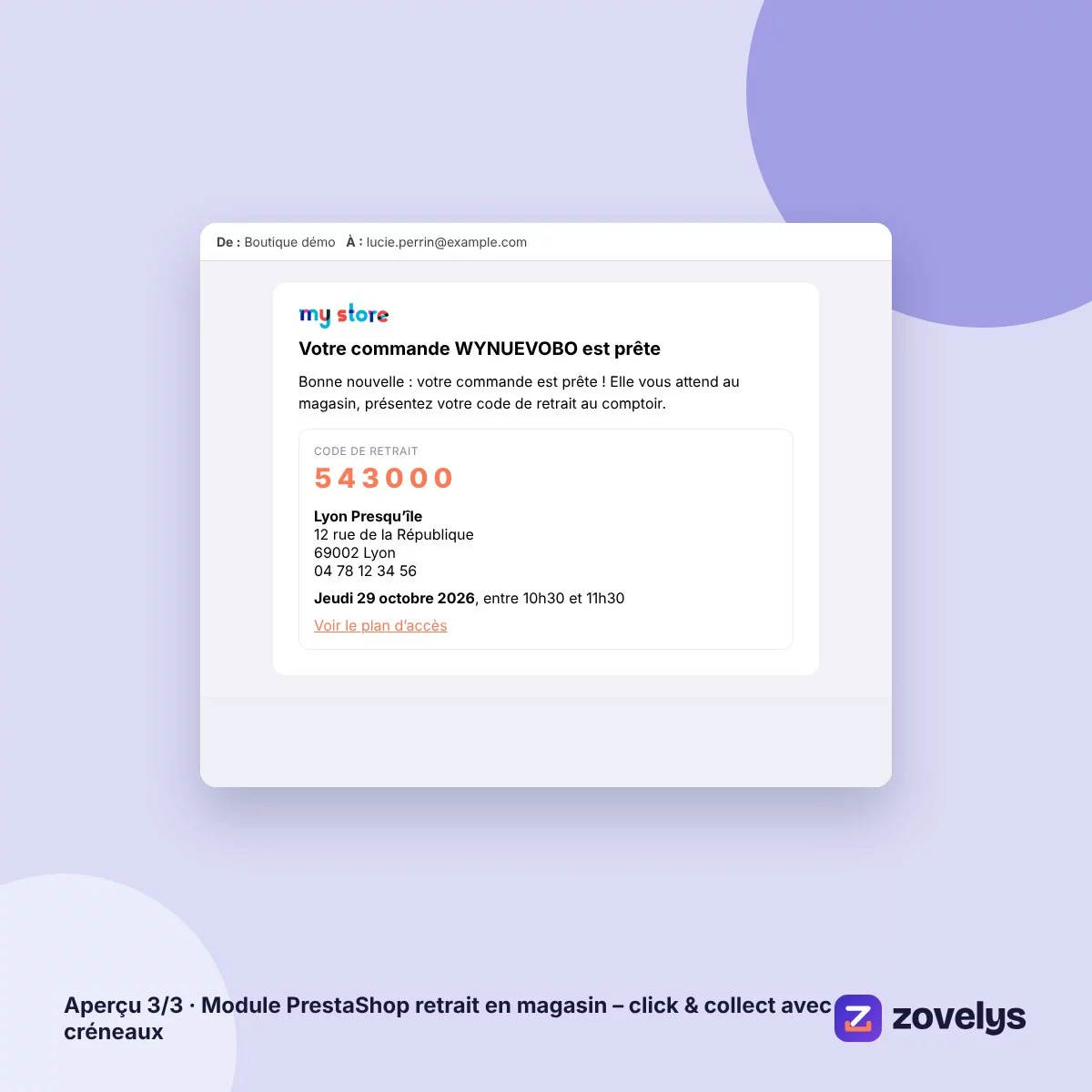 Module PrestaShop retrait en magasin – click & collect avec créneaux – aperçu 3