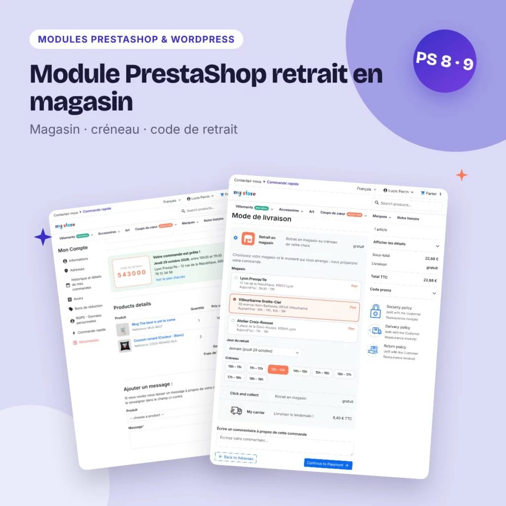 Module PrestaShop retrait en magasin – click & collect avec créneaux