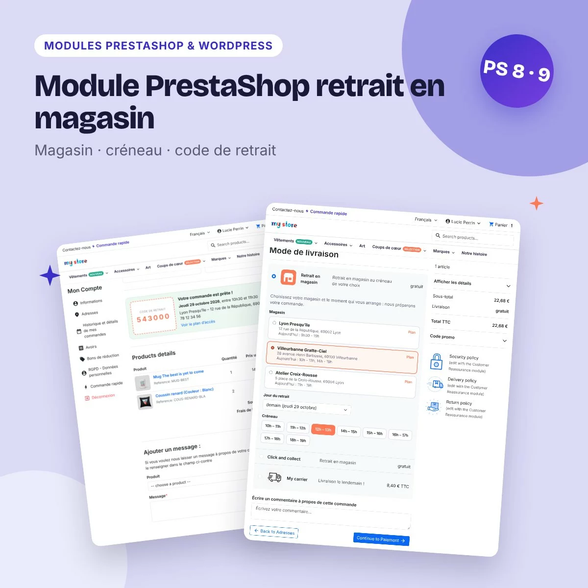 Module PrestaShop retrait en magasin – click & collect avec créneaux