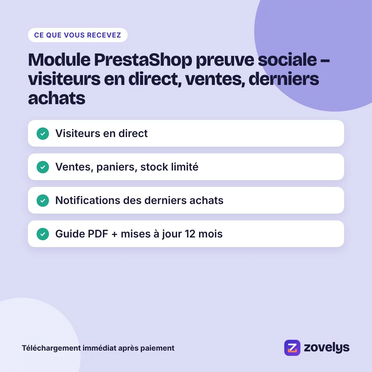 Module PrestaShop preuve sociale – visiteurs en direct, ventes, derniers achats – aperçu 4