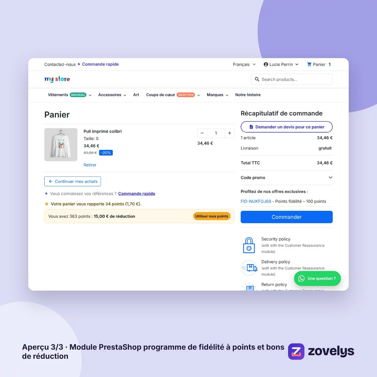 Module PrestaShop programme de fidélité à points et bons de réduction – aperçu 3