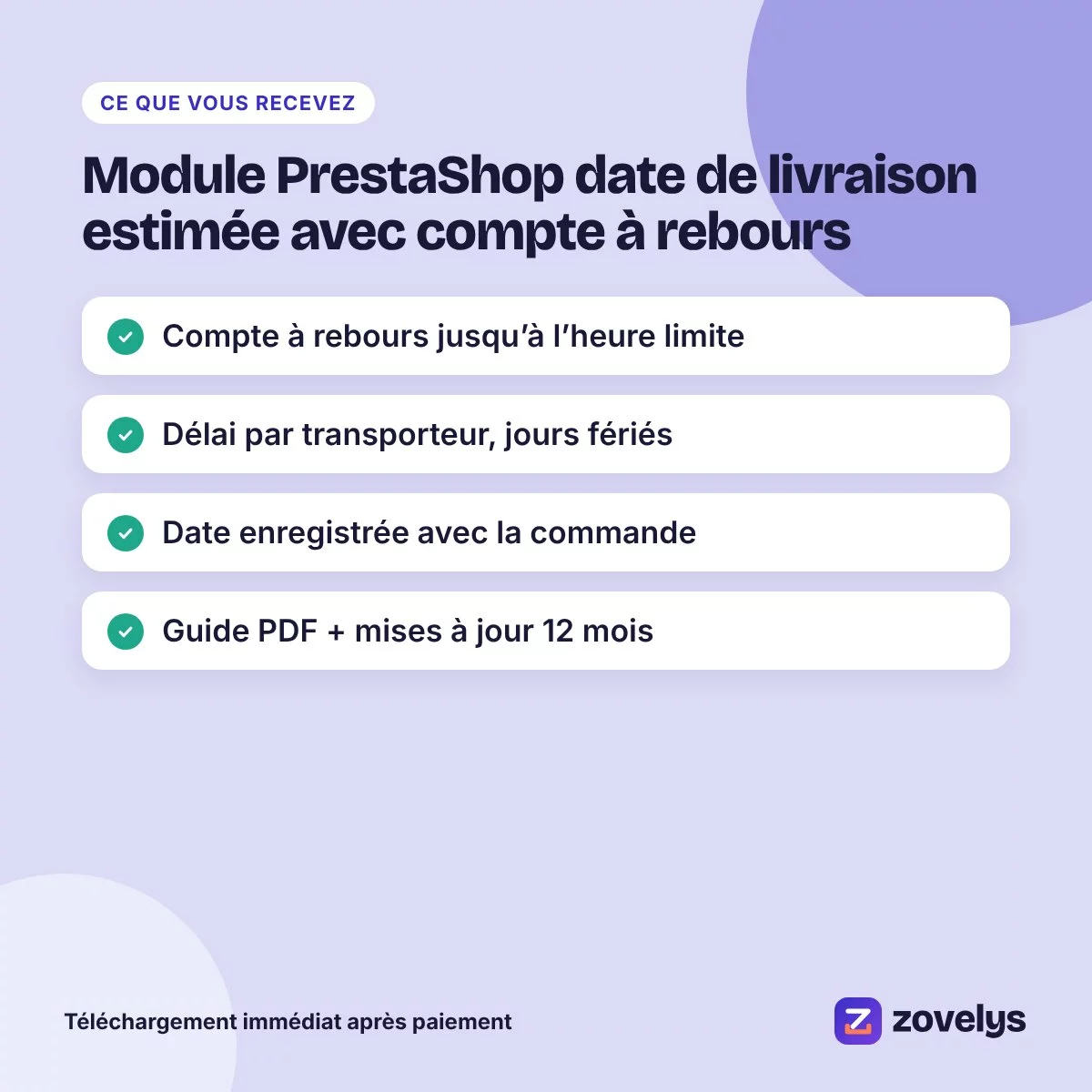 Module PrestaShop date de livraison estimée avec compte à rebours – aperçu 4