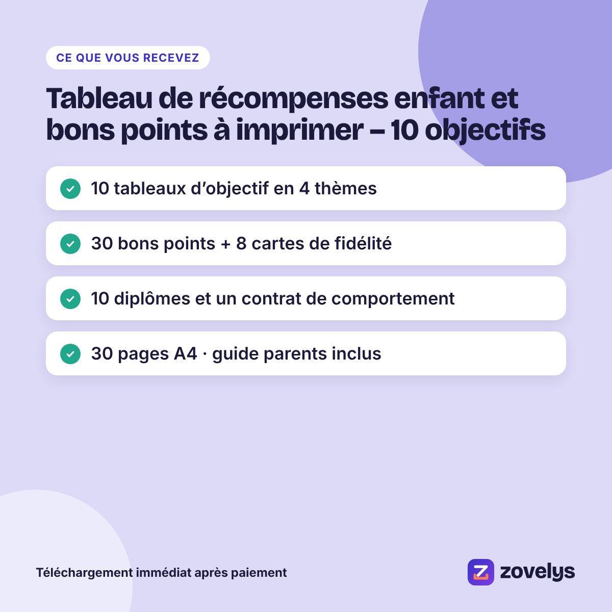 Tableau de récompenses enfant et bons points à imprimer – 10 objectifs – aperçu 4