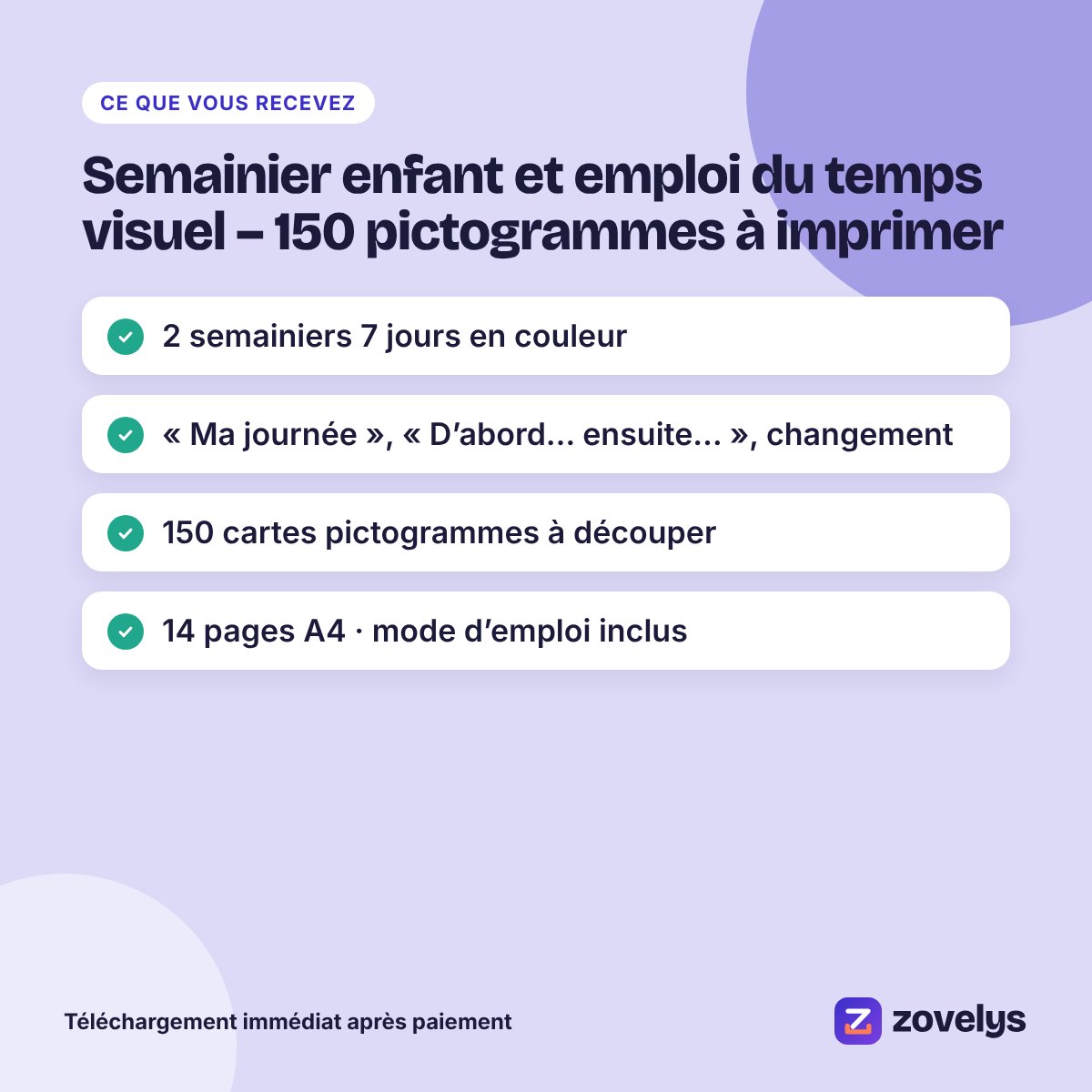 Semainier enfant et emploi du temps visuel – 150 pictogrammes à imprimer – aperçu 4