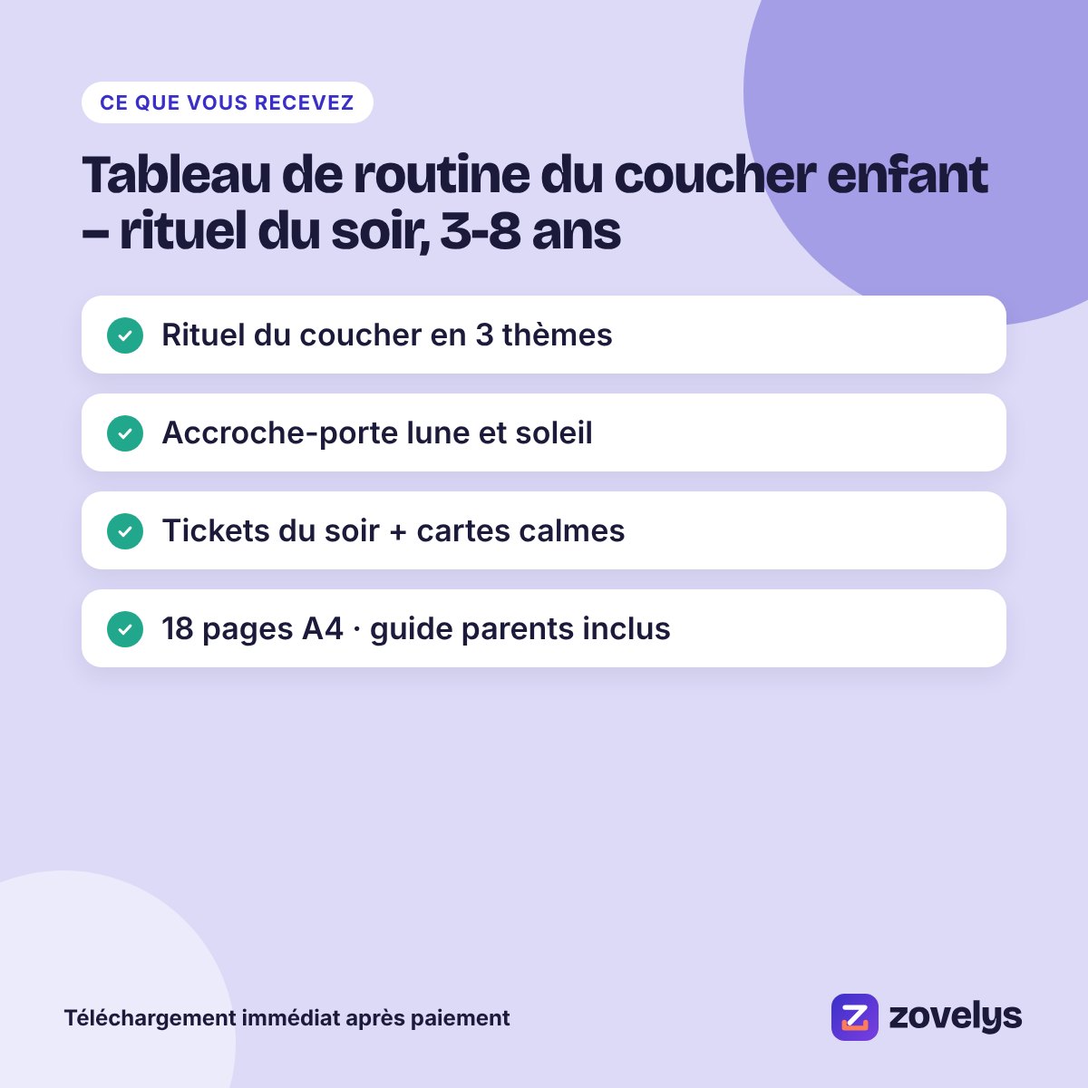 Tableau de routine du coucher enfant – rituel du soir, 3-8 ans – aperçu 4