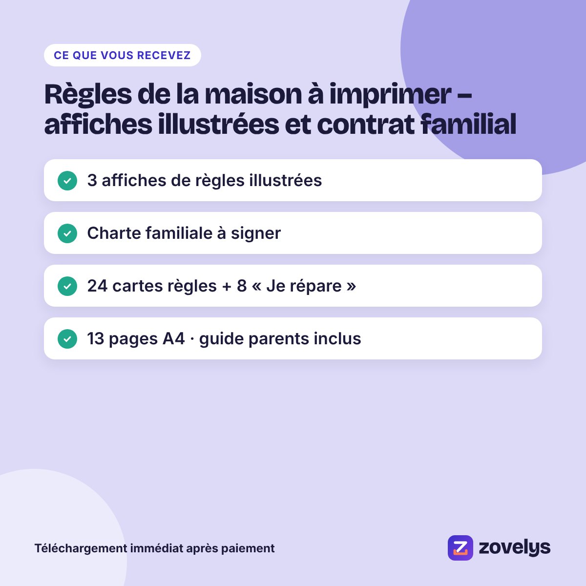 Règles de la maison à imprimer – affiches illustrées et contrat familial – aperçu 4