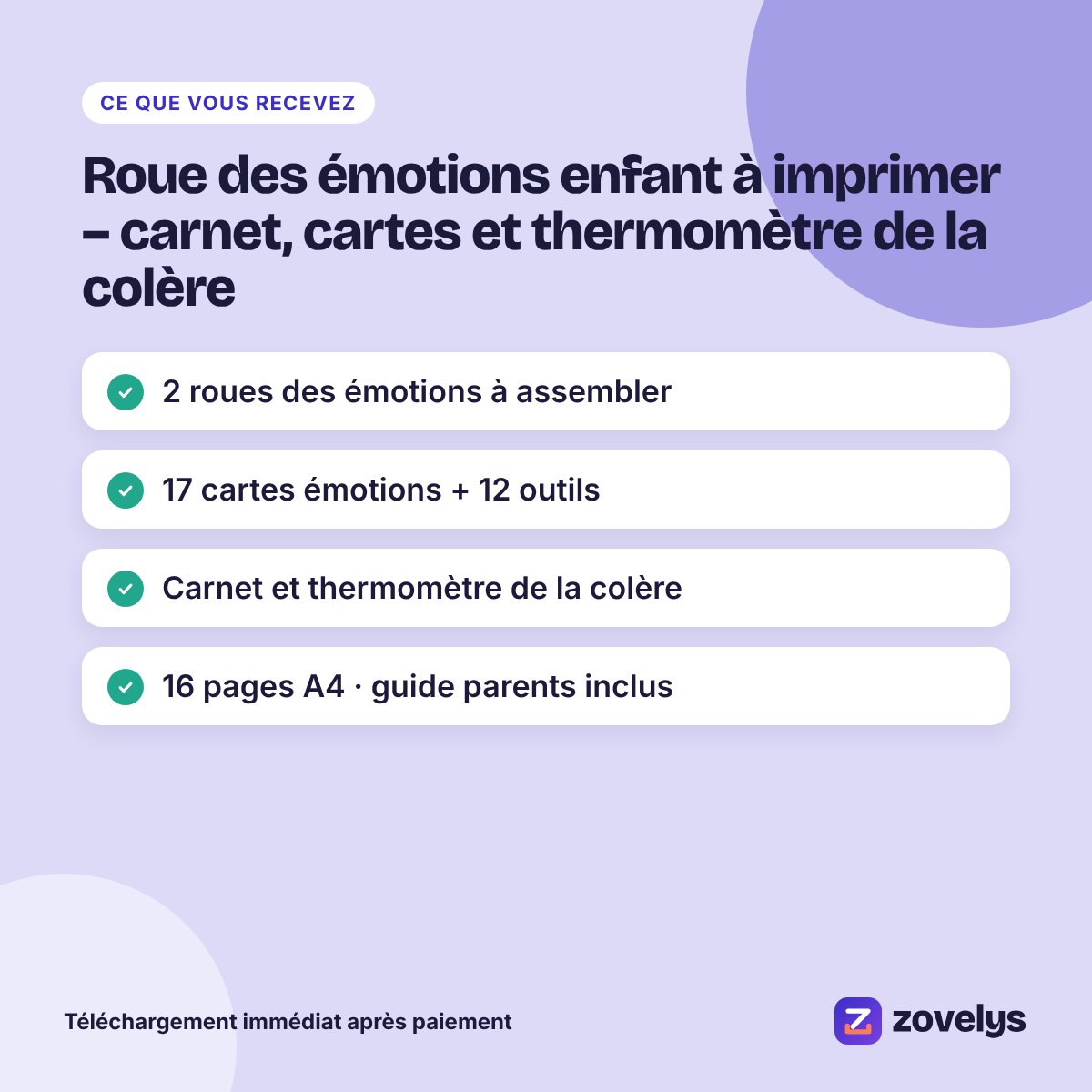 Roue des émotions enfant à imprimer – carnet, cartes et thermomètre de la colère – aperçu 4