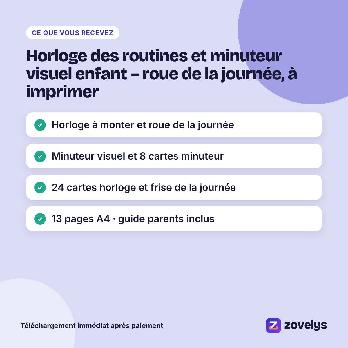 Horloge des routines et minuteur visuel enfant – roue de la journée, à imprimer – aperçu 4