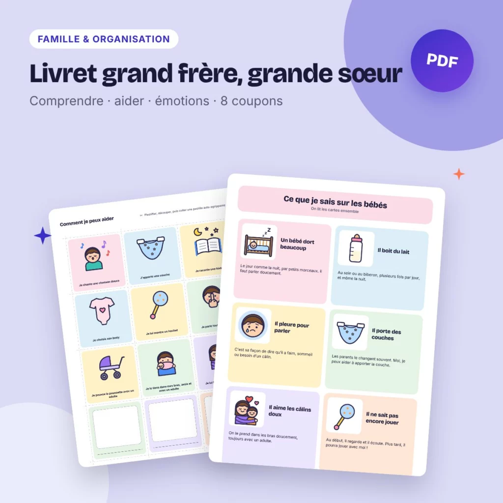 Livret grand frère, grande sœur – préparer l’aîné à l’arrivée du bébé