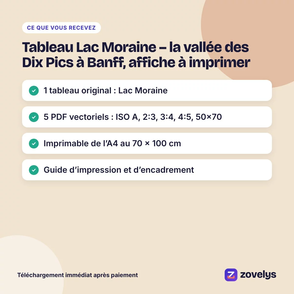 Tableau Lac Moraine – la vallée des Dix Pics à Banff, affiche à imprimer – aperçu 4