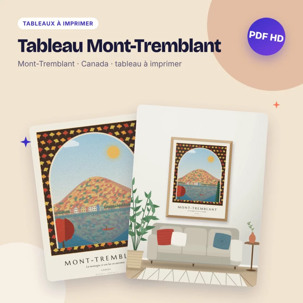 Tableau Mont-Tremblant – la montagne en automne, déco nordique