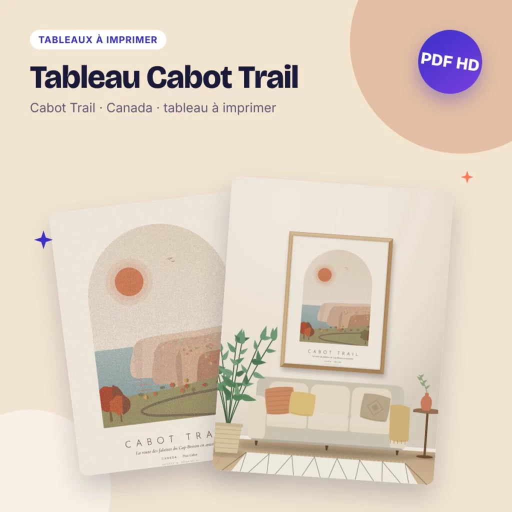 Tableau Cabot Trail – la route du Cap-Breton en automne, déco bohème