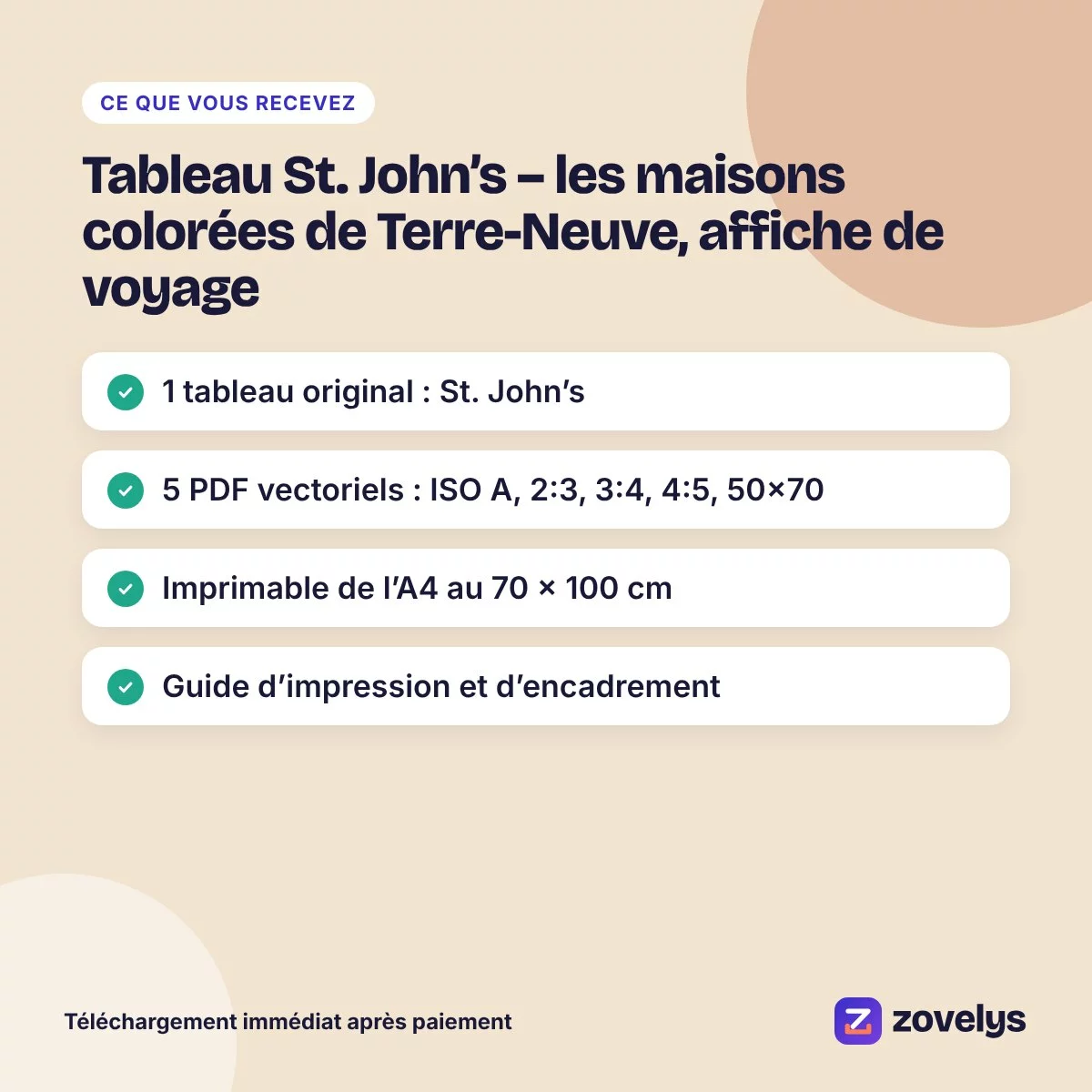 Tableau St. John’s – les maisons colorées de Terre-Neuve, affiche de voyage – aperçu 4