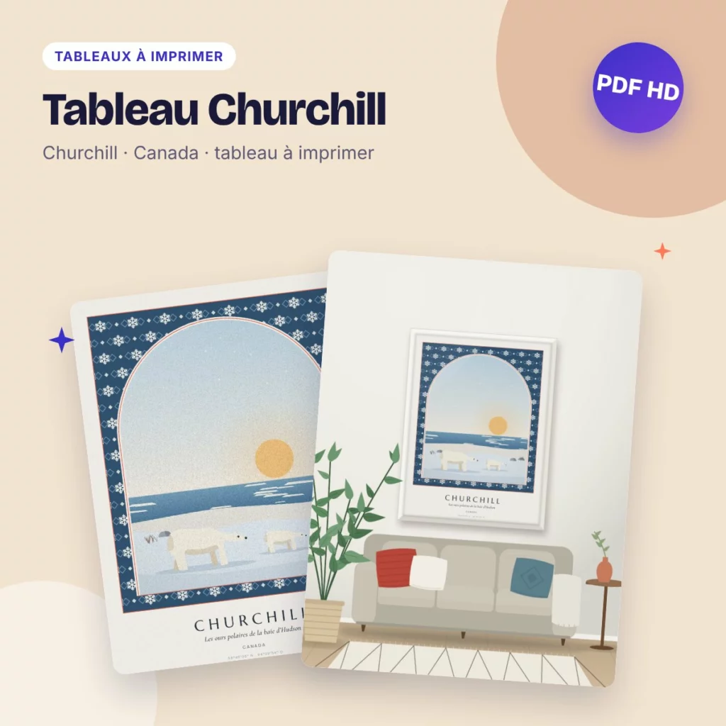 Tableau Churchill – les ours polaires de la baie d’Hudson, déco nordique