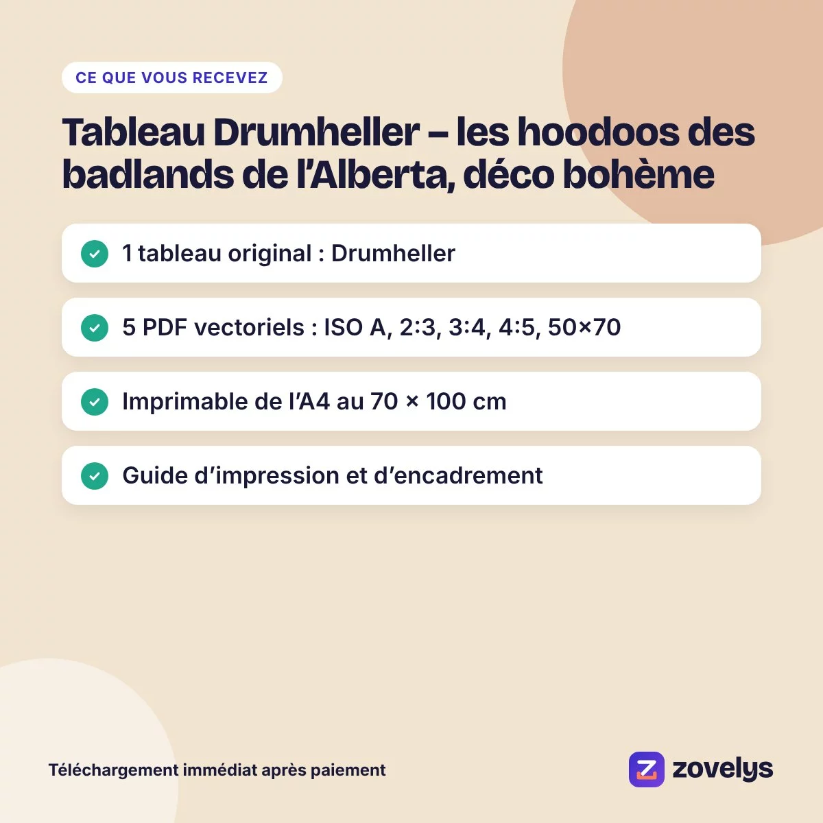 Tableau Drumheller – les hoodoos des badlands de l’Alberta, déco bohème – aperçu 4