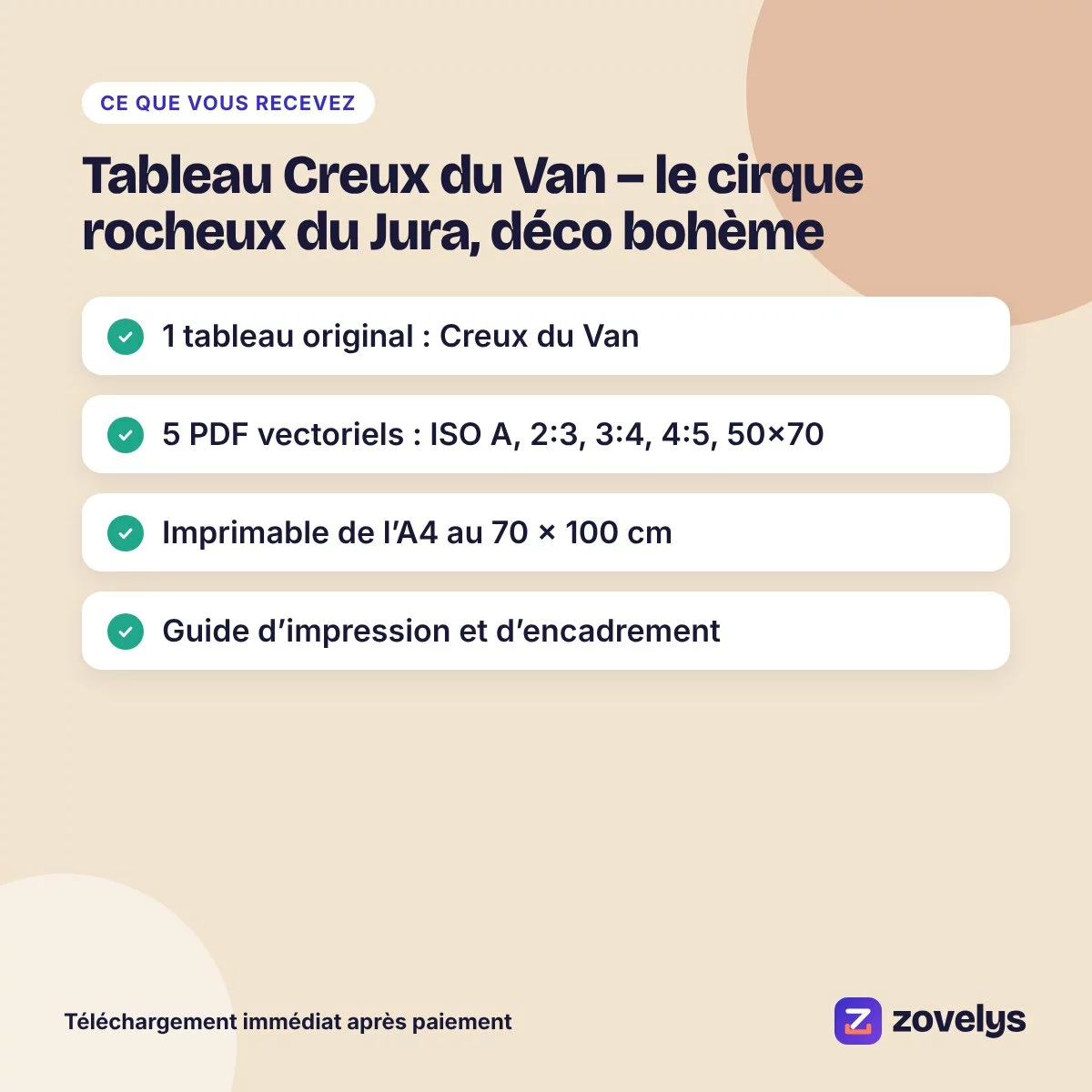 Tableau Creux du Van – le cirque rocheux du Jura, déco bohème – aperçu 4