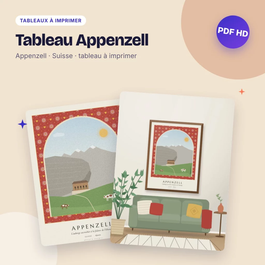 Tableau Appenzell – l’Ebenalp et son auberge, déco motif alpin à imprimer