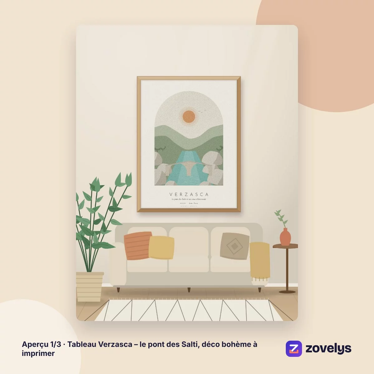 Tableau Verzasca – le pont des Salti, déco bohème à imprimer – aperçu 1