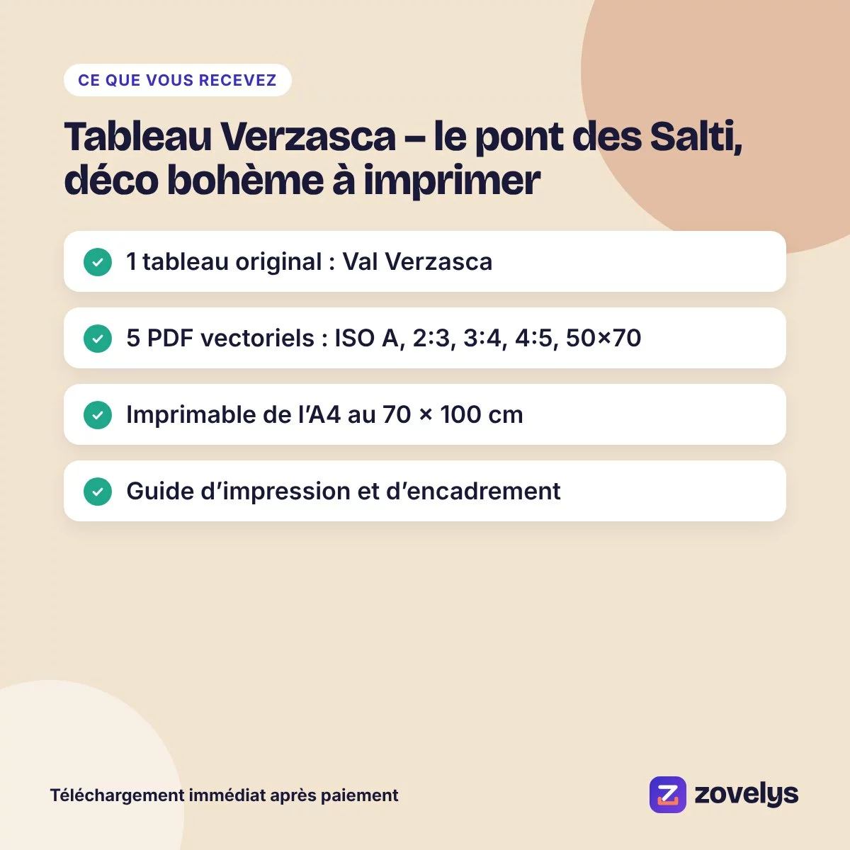 Tableau Verzasca – le pont des Salti, déco bohème à imprimer – aperçu 4
