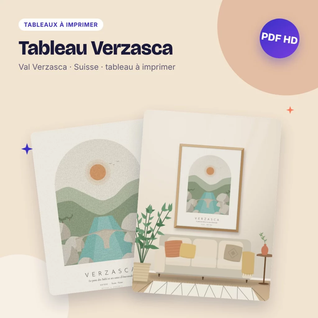 Tableau Verzasca – le pont des Salti, déco bohème à imprimer