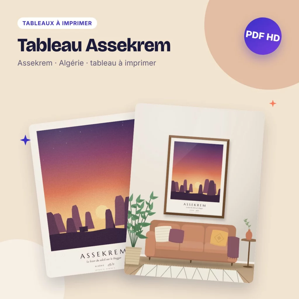 Tableau Assekrem – le lever du soleil sur le Hoggar, PDF haute qualité