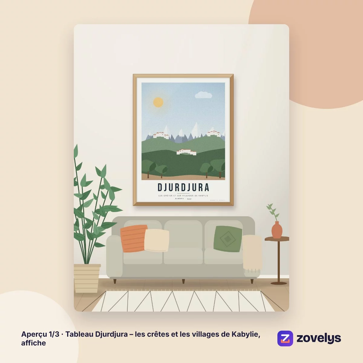 Tableau Djurdjura – les crêtes et les villages de Kabylie, affiche – aperçu 1