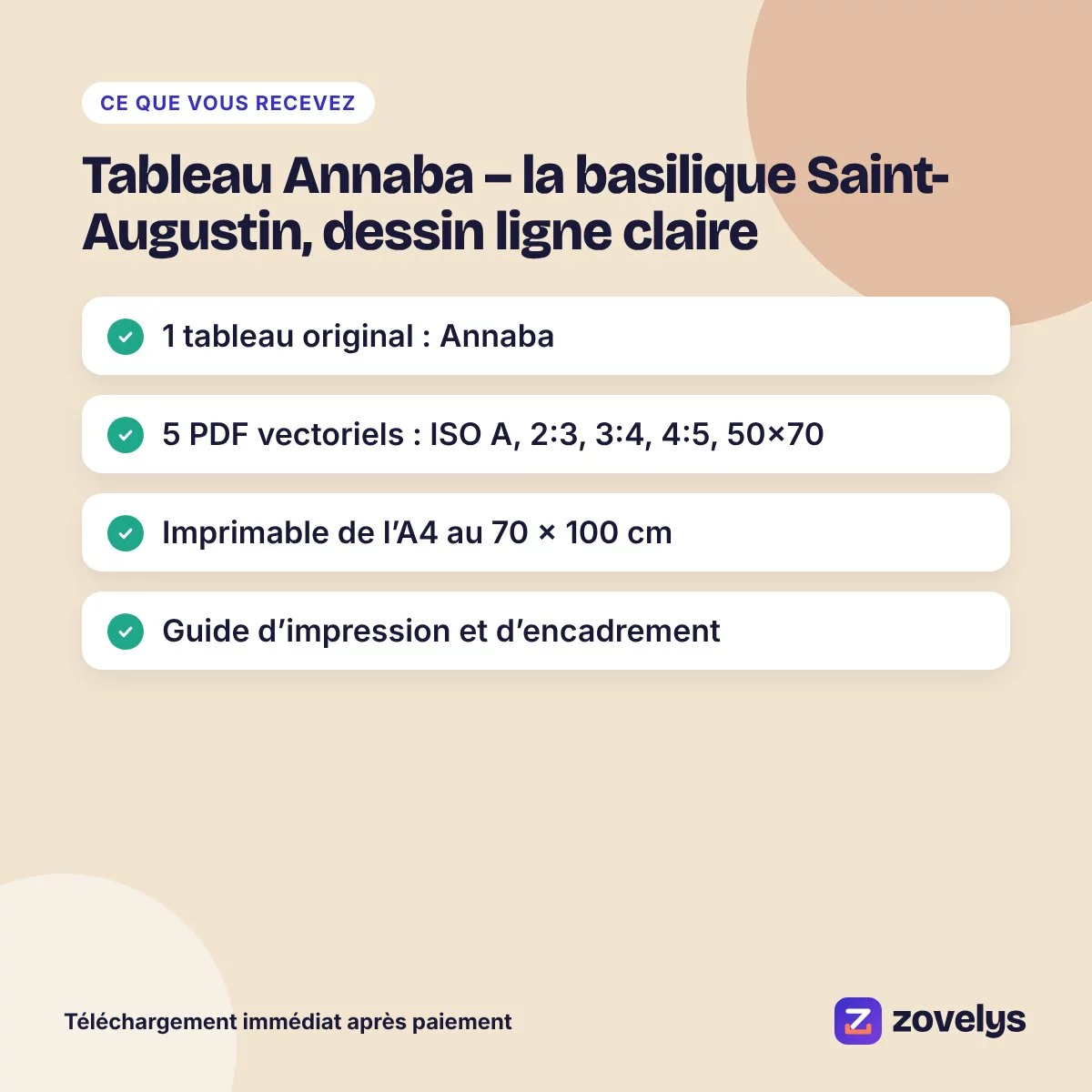 Tableau Annaba – la basilique Saint-Augustin, dessin ligne claire – aperçu 4