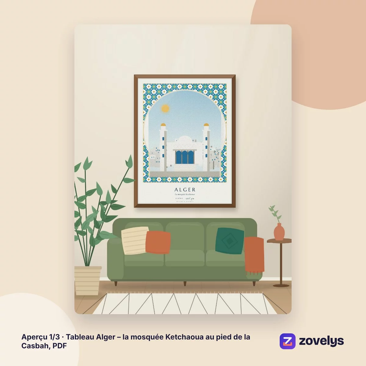 Tableau Alger – la mosquée Ketchaoua au pied de la Casbah, PDF – aperçu 1
