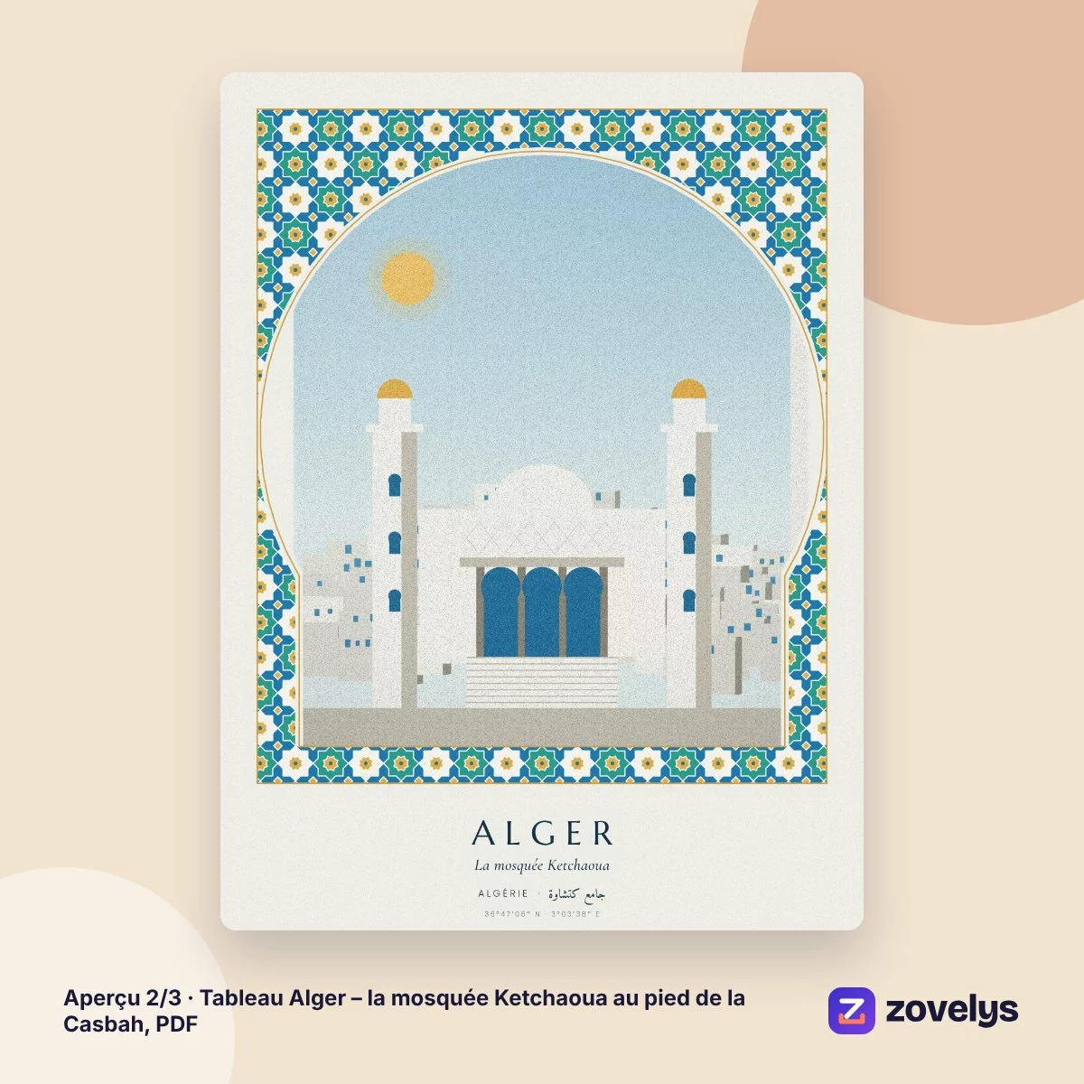 Tableau Alger – la mosquée Ketchaoua au pied de la Casbah, PDF – aperçu 2