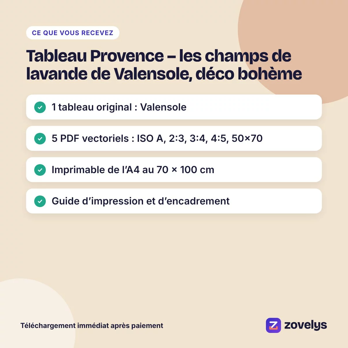 Tableau Provence – les champs de lavande de Valensole, déco bohème – aperçu 4