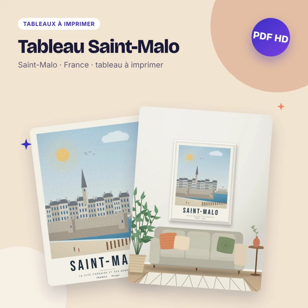 Tableau Saint-Malo – la cité corsaire et ses remparts, affiche à imprimer