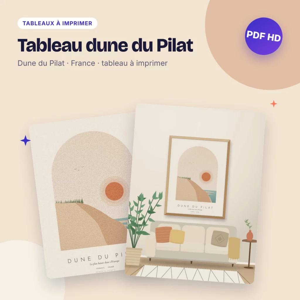 Tableau dune du Pilat – la plus haute dune d’Europe, déco bohème