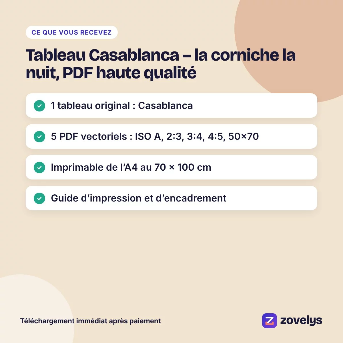 Tableau Casablanca – la corniche la nuit, PDF haute qualité – aperçu 4