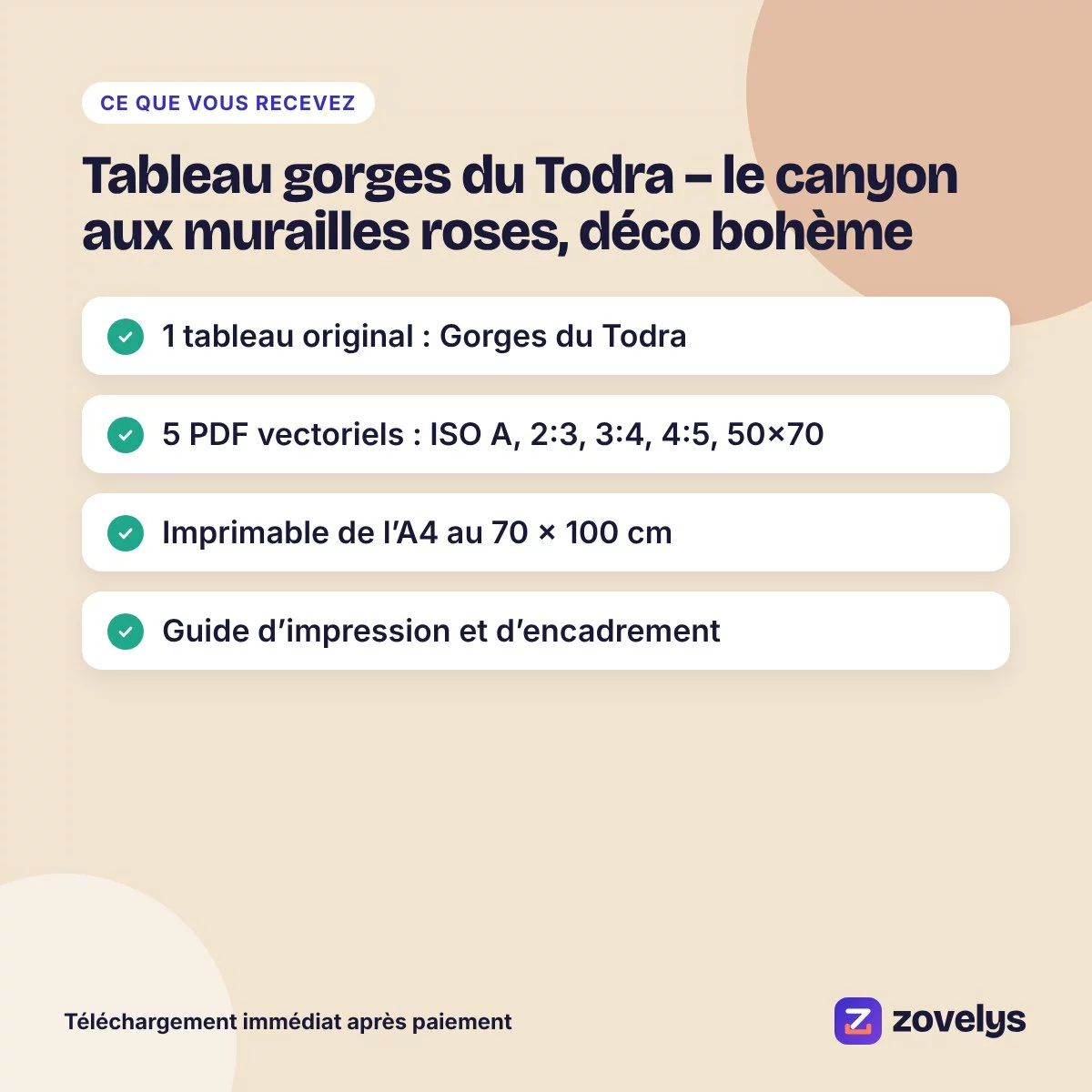 Tableau gorges du Todra – le canyon aux murailles roses, déco bohème – aperçu 4