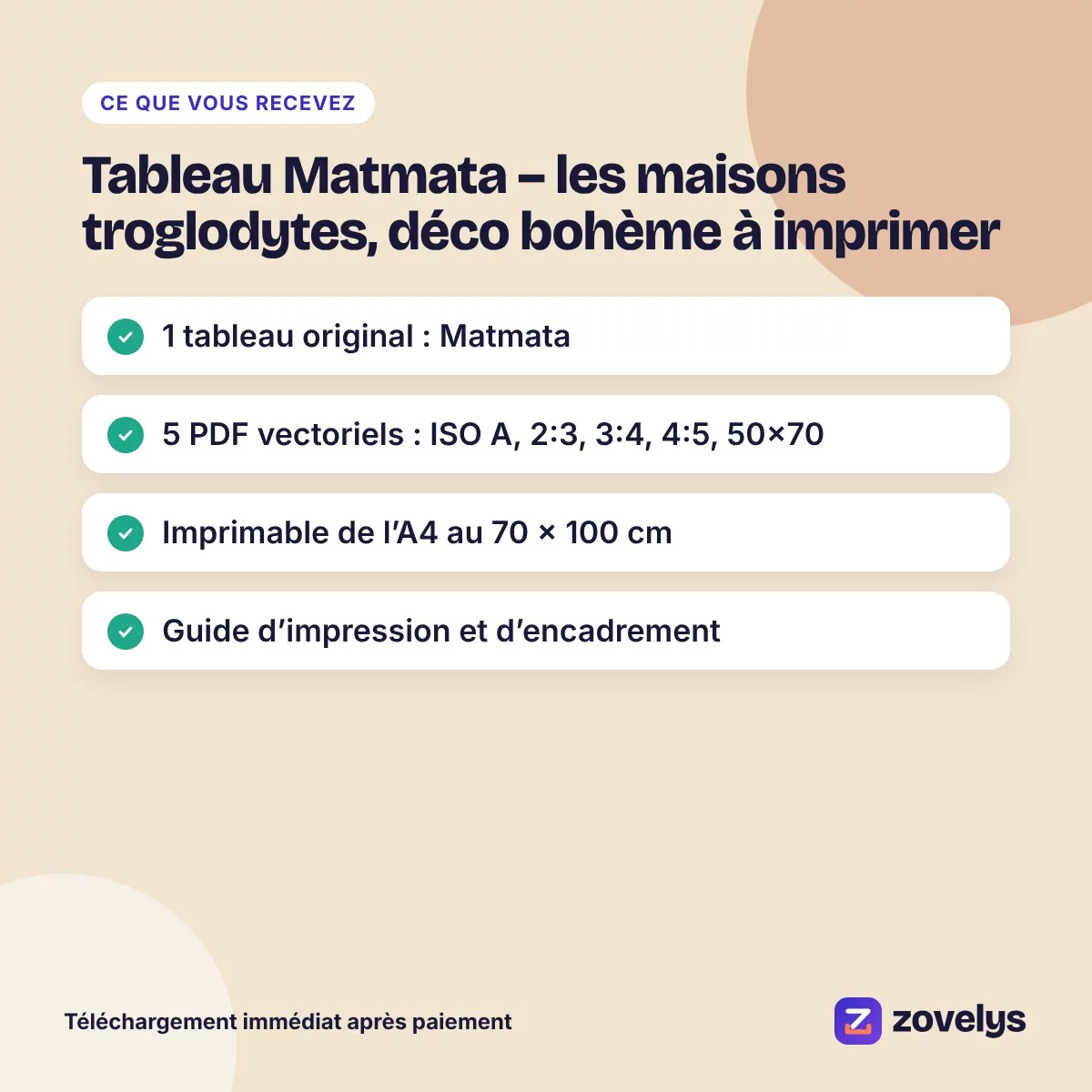 Tableau Matmata – les maisons troglodytes, déco bohème à imprimer – aperçu 4