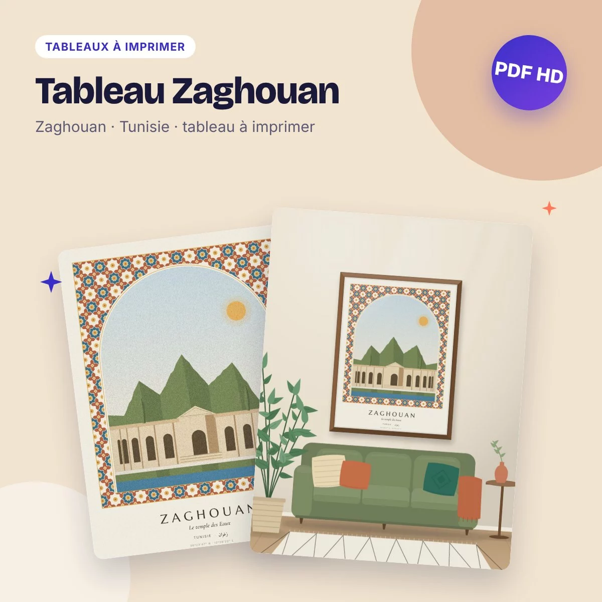 Tableau Zaghouan – le temple des Eaux, sanctuaire romain, PDF