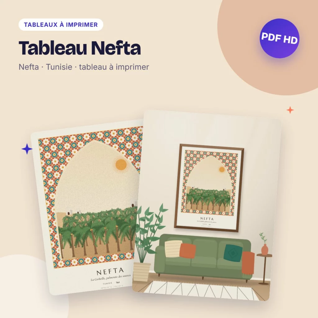 Tableau Nefta – la Corbeille et sa palmeraie, PDF à imprimer